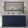 Custom image for Dark Blue with Matte Black Trim / White Carrara Marble / No Mirror