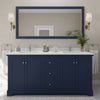 Custom image for Dark Blue with Polished Chrome Trim / Carrara Cultured Marble / No Mirror