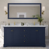 Custom image for Dark Blue with Brushed Gold Trim / White Carrara Marble / 70