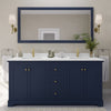 Custom image for Dark Blue with Brushed Gold Trim / White Quartz / No Mirror