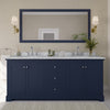 Custom image for Dark Blue with Polished Chrome Trim / White Carrara Marble / No Mirror