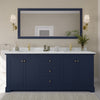 Custom image for Dark Blue with Brushed Gold Trim / Carrara Cultured Marble / No Mirror