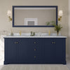 Custom image for Dark Blue with Brushed Gold Trim / White Carrara Marble / 70