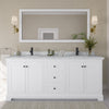 Custom image for White with Matte Black Trim / White Carrara Marble / No Mirror