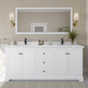 Custom image for White with Matte Black Trim / White Cultured Marble / 70