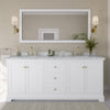 Custom image for White with Brushed Gold Trim / White Carrara Marble / 70