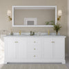 Custom image for White with Brushed Gold Trim / White Carrara Marble / No Mirror
