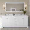 Custom image for White with Polished Chrome Trim / Carrara Cultured Marble / No Mirror