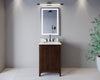 Custom image for Dark Walnut with Matte Black Trim / Carrara Cultured Marble / No Mirror
