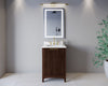 Custom image for Dark Walnut with Brushed Gold Trim / White Quartz / No Mirror