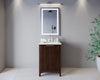 Custom image for Dark Walnut with Brushed Nickel Trim / White Quartz / No Mirror