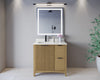 Custom image for Natural Oak with Matte Black Trim / Carrara Cultured Marble / No Mirror