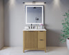 Custom image for Natural Oak with Matte Black Trim / White Cultured Marble / No Mirror