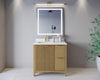 Custom image for Natural Oak with Brushed Gold Trim / White Cultured Marble / No Mirror