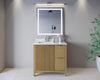 Custom image for Natural Oak with Brushed Nickel Trim / White Carrara Marble / No Mirror