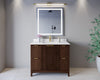 Custom image for Dark Walnut with Brushed Gold Trim / White Quartz / No Mirror