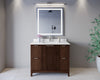 Custom image for Dark Walnut with Brushed Nickel Trim / White Quartz / No Mirror