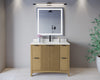 Custom image for Natural Oak with Matte Black Trim / Carrara Cultured Marble / No Mirror