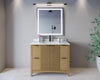 Custom image for Natural Oak with Matte Black Trim / White Carrara Marble / No Mirror