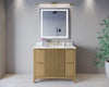 Custom image for Natural Oak with Brushed Gold Trim / Carrara Cultured Marble / No Mirror
