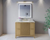 Custom image for Natural Oak with Brushed Gold Trim / Giotto Quartz / No Mirror