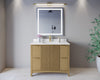 Custom image for Natural Oak with Brushed Gold Trim / White Quartz / No Mirror