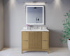 Custom image for Natural Oak with Brushed Nickel Trim / White Cultured Marble / No Mirror