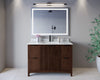 Custom image for Dark Walnut with Matte Black Trim / White Carrara Marble / No Mirror