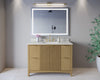Custom image for Natural Oak with Brushed Gold Trim / Giotto Quartz / No Mirror