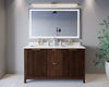 Custom image for Dark Walnut with Brushed Gold Trim / Carrara Cultured Marble / No Mirror