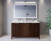 Custom image for Dark Walnut with Brushed Nickel Trim / Carrara Cultured Marble / No Mirror