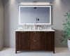 Custom image for Dark Walnut with Brushed Nickel Trim / Carrara Cultured Marble / No Mirror