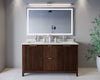 Custom image for Dark Walnut with Brushed Nickel Trim / Giotto Quartz / No Mirror