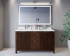 Custom image for Dark Walnut with Brushed Nickel Trim / White Quartz / No Mirror
