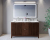 Custom image for Dark Walnut with Brushed Nickel Trim / White Quartz / No Mirror