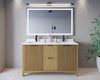 Custom image for Natural Oak with Matte Black Trim / White Quartz / No Mirror