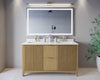 Custom image for Natural Oak with Brushed Gold Trim / Carrara Cultured Marble / No Mirror
