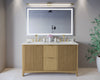 Custom image for Natural Oak with Brushed Gold Trim / Giotto Quartz / No Mirror