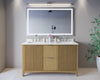 Custom image for Natural Oak with Brushed Nickel Trim / Carrara Cultured Marble / No Mirror