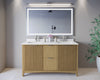 Custom image for Natural Oak with Brushed Nickel Trim / White Cultured Marble / No Mirror