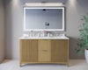 Custom image for Natural Oak with Brushed Nickel Trim / White Cultured Marble / No Mirror