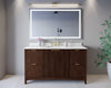 Custom image for Dark Walnut with Brushed Gold Trim / Carrara Cultured Marble / No Mirror