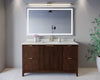 Custom image for Dark Walnut with Brushed Gold Trim / Giotto Quartz / No Mirror