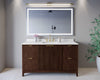 Custom image for Dark Walnut with Brushed Gold Trim / White Cultured Marble / No Mirror