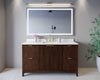 Custom image for Dark Walnut with Brushed Gold Trim / White Quartz / No Mirror