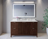 Custom image for Dark Walnut with Brushed Nickel Trim / Carrara Cultured Marble / No Mirror