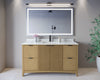 Custom image for Natural Oak with Matte Black Trim / White Carrara Marble / No Mirror