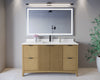 Custom image for Natural Oak with Matte Black Trim / White Quartz / No Mirror