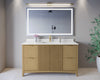 Custom image for Natural Oak with Brushed Gold Trim / Carrara Cultured Marble / No Mirror