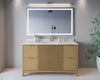 Custom image for Natural Oak with Brushed Gold Trim / Giotto Quartz / No Mirror